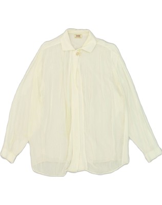SISLEY Womens Shirt Blouse IT 44 Medium Off White Viscose VI10