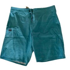 O'Neill Board Short Mens 20 Out Seam Zipper Pocket Tie Lightweight Blue 34