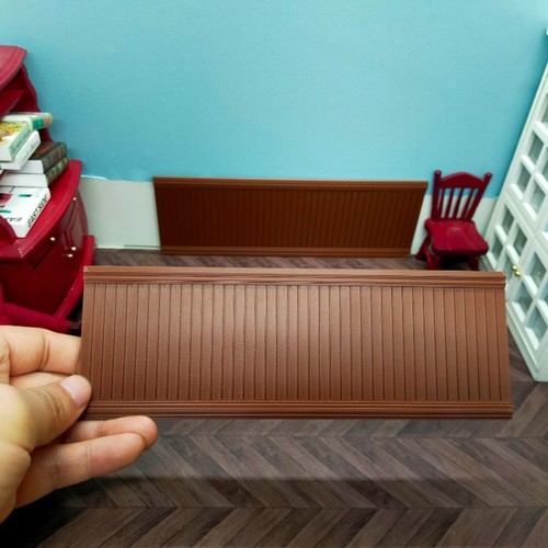 Casa delle bambole 1:12 Wainscot Dado plastica sportello pellicola parete decorazione tavola mini fai da te - Foto 20 di 20