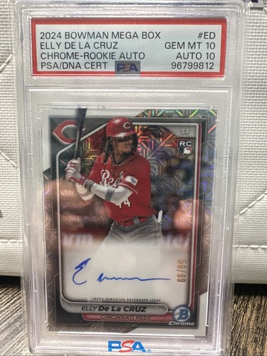 2024 Bowman Mega Box Elly De La Cruz Chrome RC Auto PSA GEM MT 10 Auto 10 56/99