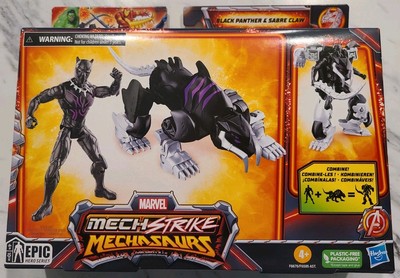 MARVEL Mech Strike Mechasaurus Black Panther and Sabre Claw Action Figure - New