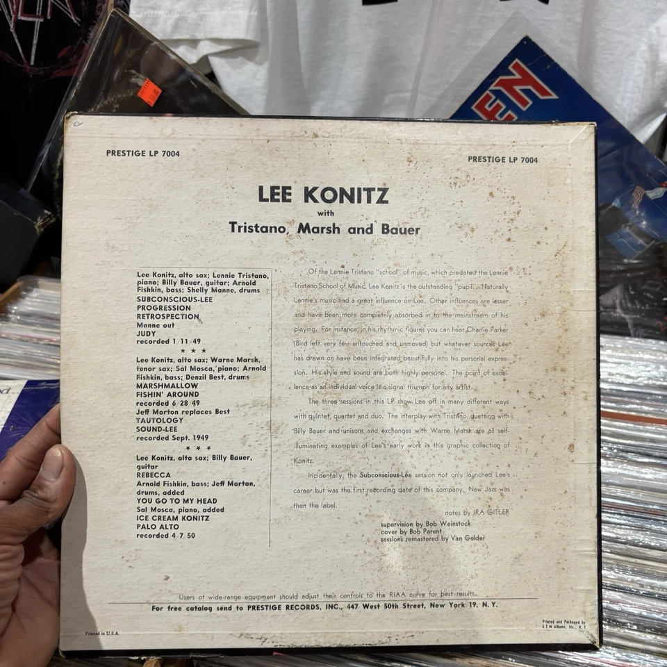 Lee Konitz Subconscious-Lee LP - Prestige PRLP 7004 Mono DG RVG 446 W 50th Hear - Image 2 of 4