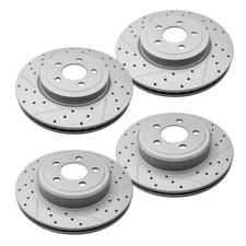 Disc Brake Rotor Front and Rear Drilled and Slotted Vented Rotors Replacement