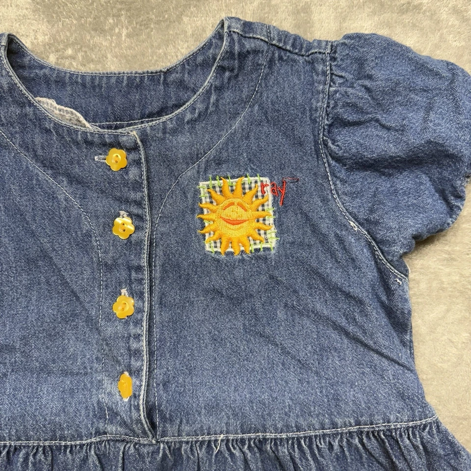 Vestido Jean Vintage Y2K Bear In The Big Blue House 4T Disney Años 2000 Niño Denim Foto 2 de 4