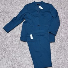 NWT Ann Taylor Size 10 Pants 14 Jacket One Button Stretch Pant Suit Green