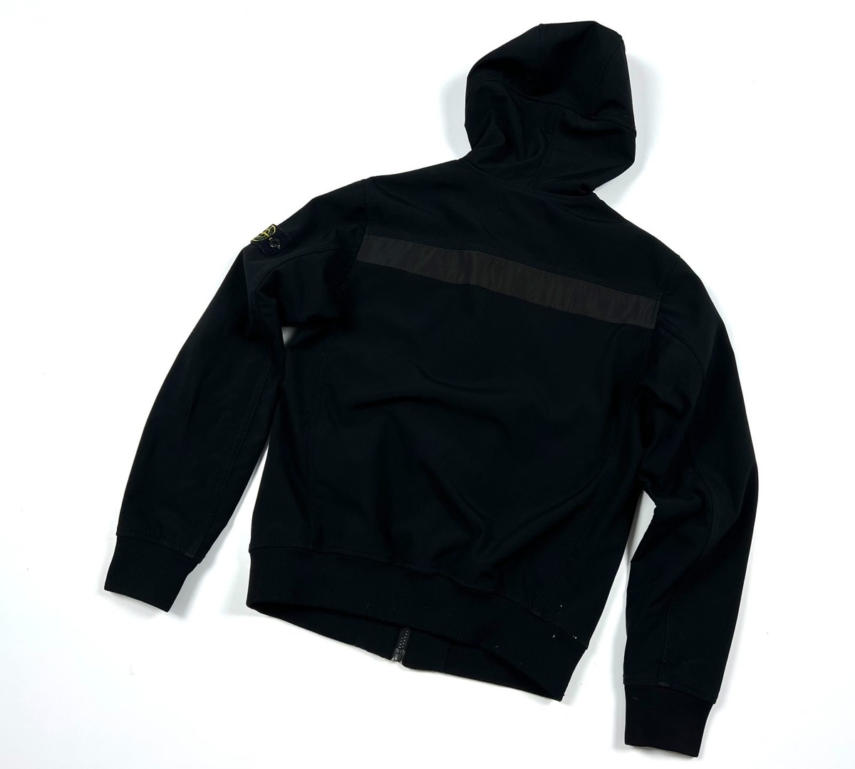 Men's STONE ISLAND Black Full Zip Softshell Hooded Jacket Fit Size