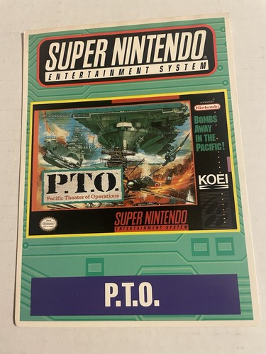 SNES P.T.O. VIDPRO Card Toys R Us Display Card Pacific Theatre Of Operations