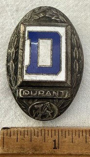 ANTIQUE DURANT AUTOMOBILE RADIATOR EMBLEM BADGE CAR AUTO TAG AUTOMOBILIA ENAMEL