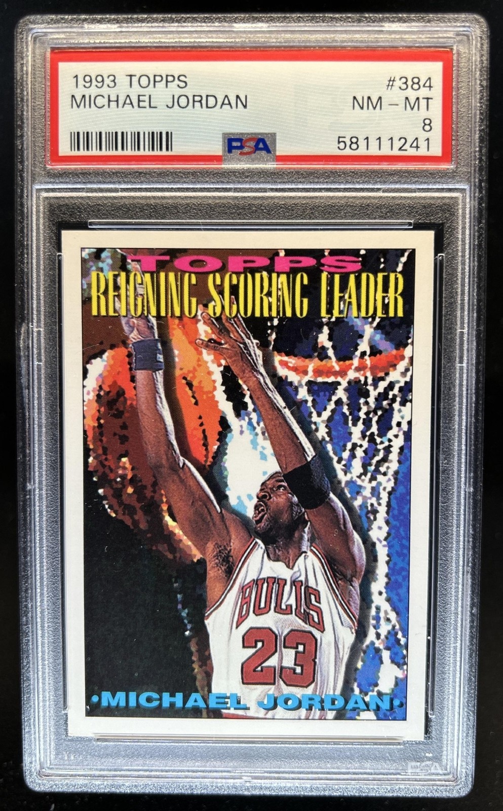 1993-94 Topps Michael Jordan #384 Bulls PSA 8 view 1
