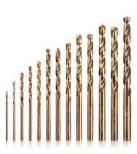 Cobalt Drill Bit Set- 13Pcs M35 High Speed Steel, Twist Jobber Length for Met...