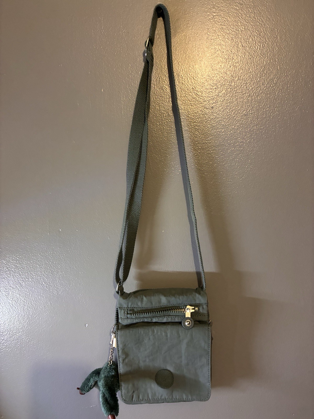 LL BEAN Wayside Crossbody Bag Green Zipper Adjustable Strap NWOT