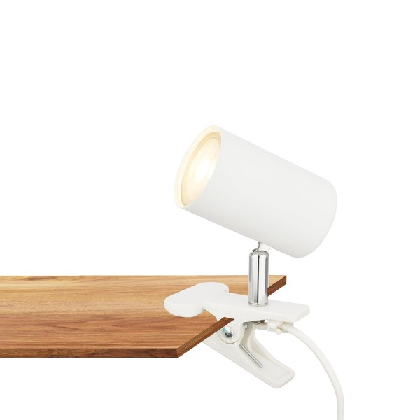 Schreibtischlampe Briloner 16,5X6,5X12Cm Weiß, Schwenkbar, Klemmlampe, Leselampe-image