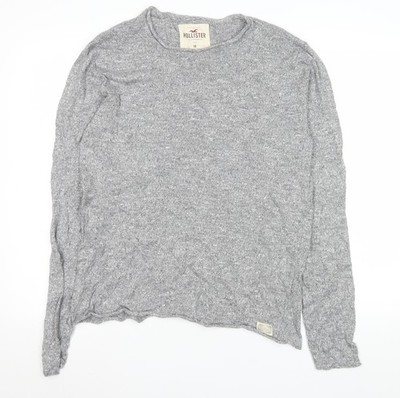 Hollister Herren Strickpullover Pullover Grau Medium Rundhals