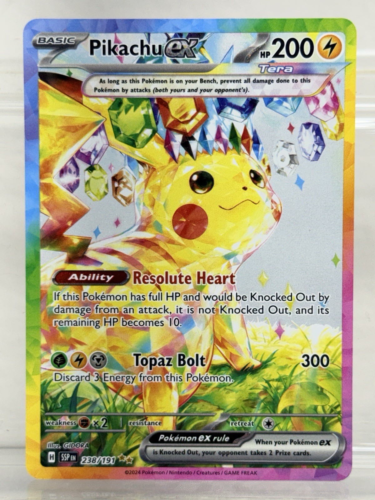 Pokemon PIKACHU EX Surging Sparks 238/191 NM Condition Secret Illustration Rare
