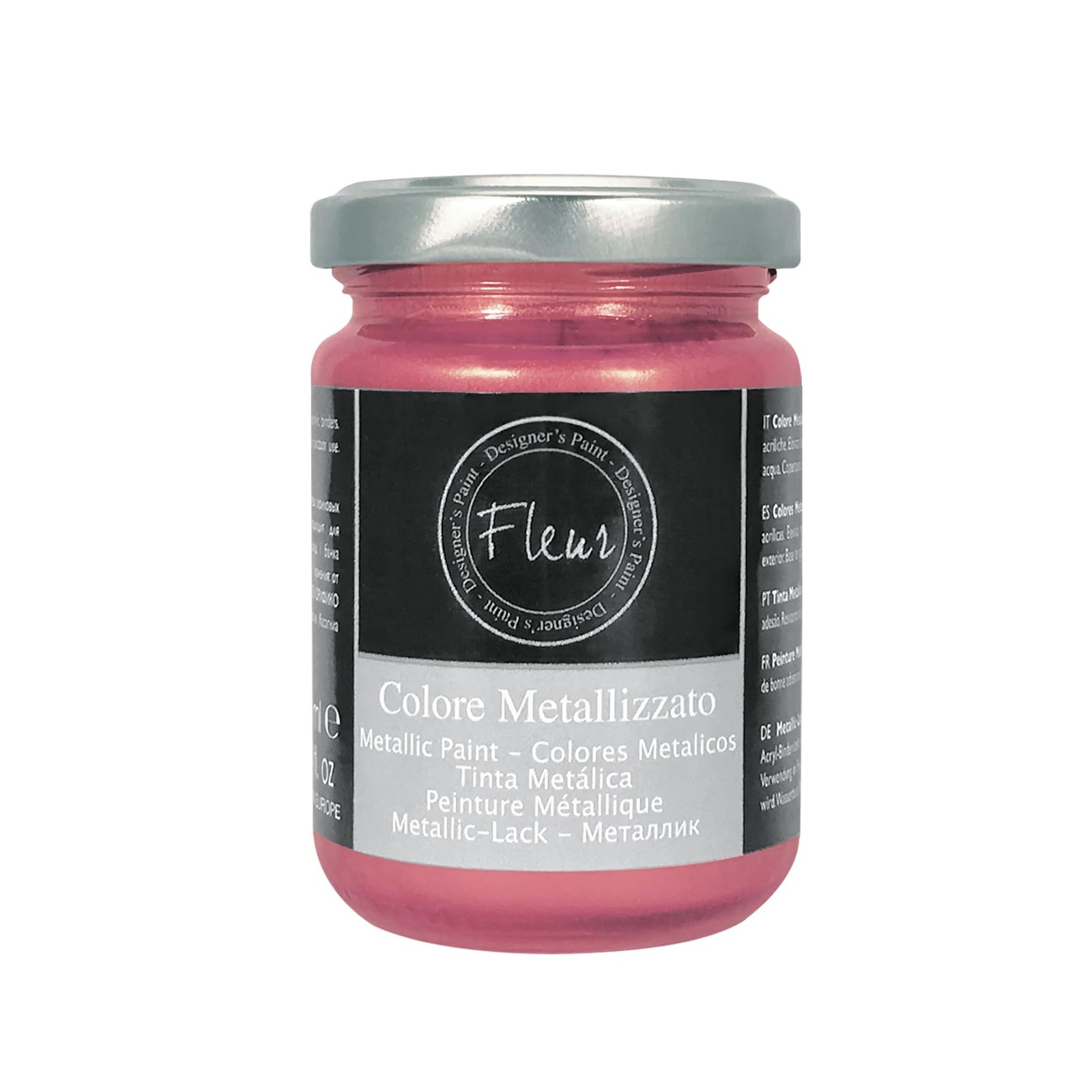 FLEUR DESIGNER'S PAINT | Colore Metallizzato, 130 ml, F93 Cosmo Rose Gold, SSAc