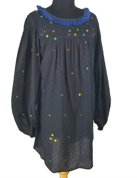 Women Thierry Colson Dress Black Cotton M