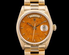Rolex 18038 Day-Date 18K Yellow Gold Burlwood Dial Circa. 1978