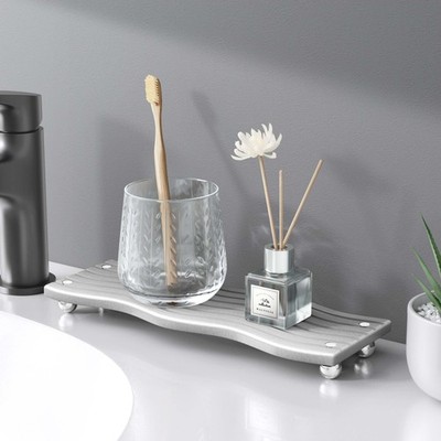 Water Absorbing Stone Tray for Sink, Diatomite Drying Stone for Kitchen Bathr...