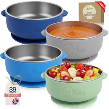 Baby Bowls Stainless Steel Feeding Suction NonSlip Toddler BPAFree Kids Toy