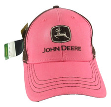 Women's John Deere Cary Francis Adjustable Cap Hat Embroidered Pink Logo