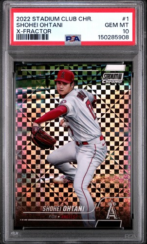 2022 TOPPS STADIUM CLUB CHROME X-FRACTOR #1 SHOHEI OHTANI PSA 10