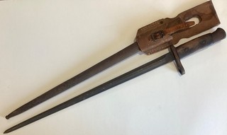 Vintage Antique World War 1 WW2 Era Bayonet Scabbard and Leather