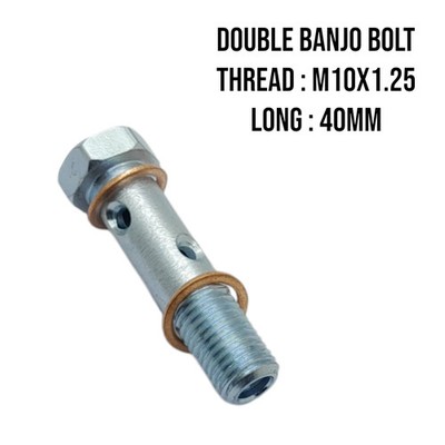 Gewinde M10x1,25 unter Kopflänge 40 mm Doppel Hohlschraube Fitting Motorblock