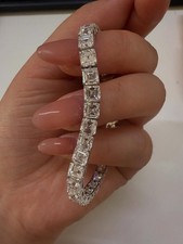 15ct Asscher Cut EF VS-1 Lab Grown Diamond 18k White Fine Gold  Diamond Bracelet