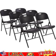 Set of 6 Folding Chairs Portable Indoor Outdoor Seating Heavy Duty Support New