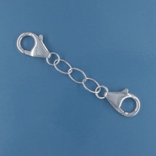 Sterling Silver Large Double Lobster Claw Clasp Extender Connector Safety Chain