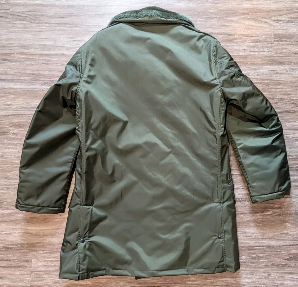 Jaqueta masculina vintage azul PA Fish Commission 40 R verde nilolita adjunta ondas de água - Imagem 2 de 4