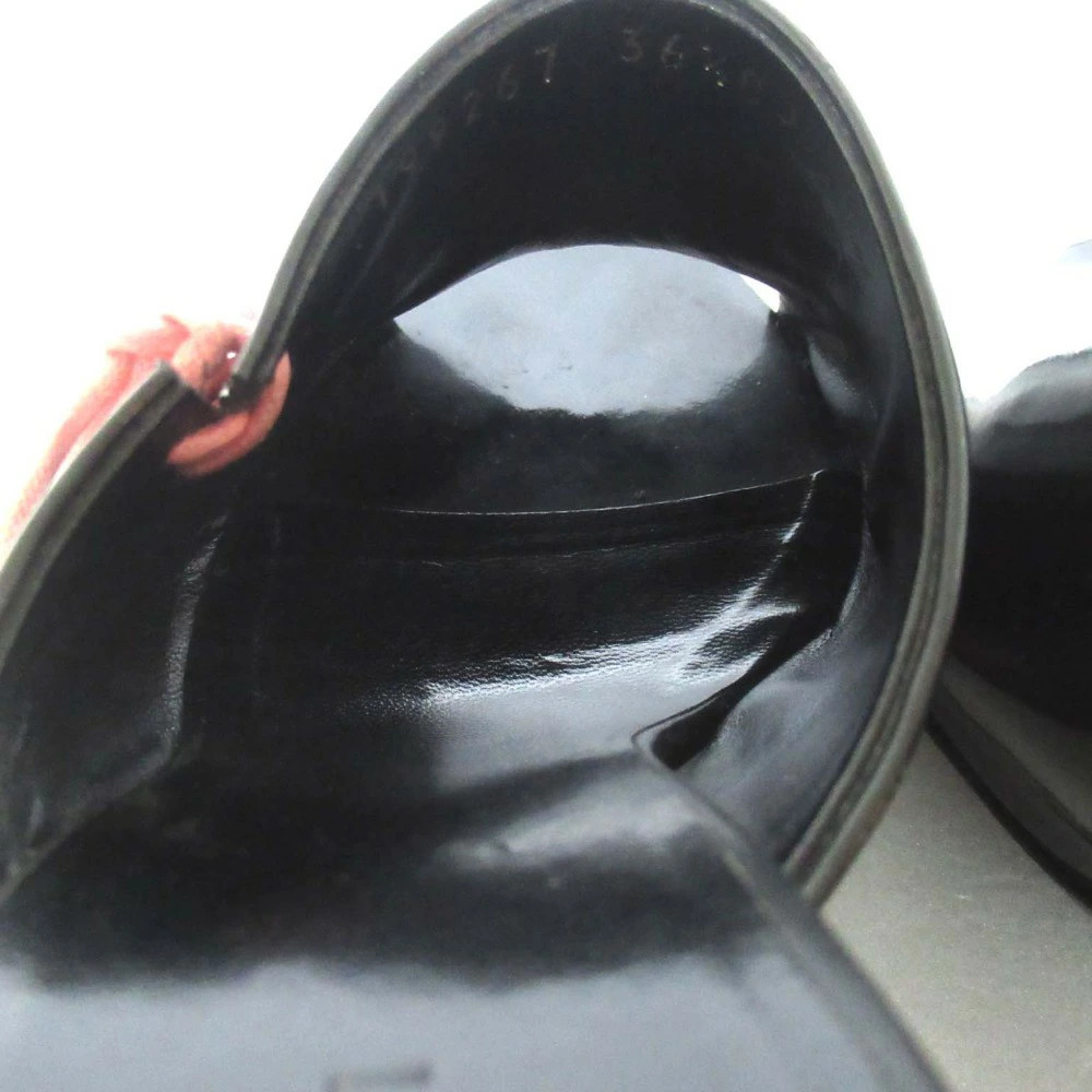 GUCCI Patent Leather High Heel Lace Up Mule Sandals Size 36.5C Approx. 23.5cm Bl thumbnail 8