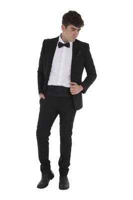 Zac's Alter Ego® Herren passende Fliege, Einstecktuch und Kummerbund Set