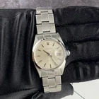 #39 Rolex 34mm OysterDate Precision Silver Dial Vintage Steel Men's Watch 6694