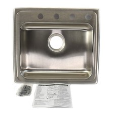 NEW Elkay LRAD2219404 Lustertone Classic 18ga Stainless Single Bowl Drop-in Sink