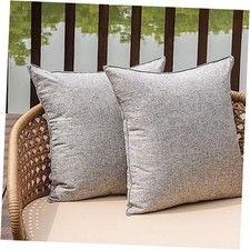 Outdoor Waterproof Throw Pillow Covers Set of 2 18" x 18" Pack of 2 Grey