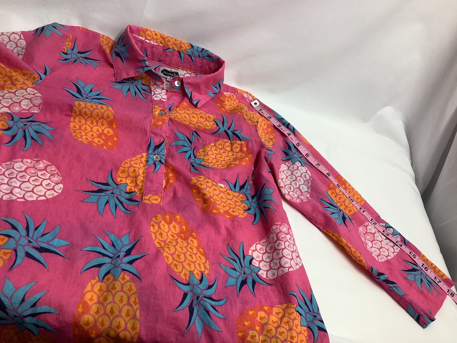 Mud Pie Multicolor Pineapple Print Top Womens Siz… - image 7