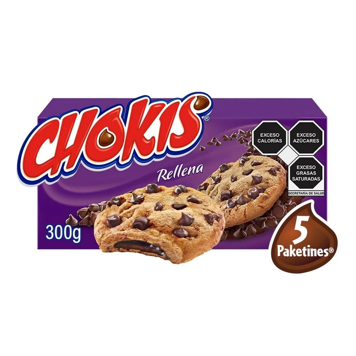 CHOKIS RELLENAS GALLETAS CHOCOLATE COOKIES 300g BOX (5 PACKS)