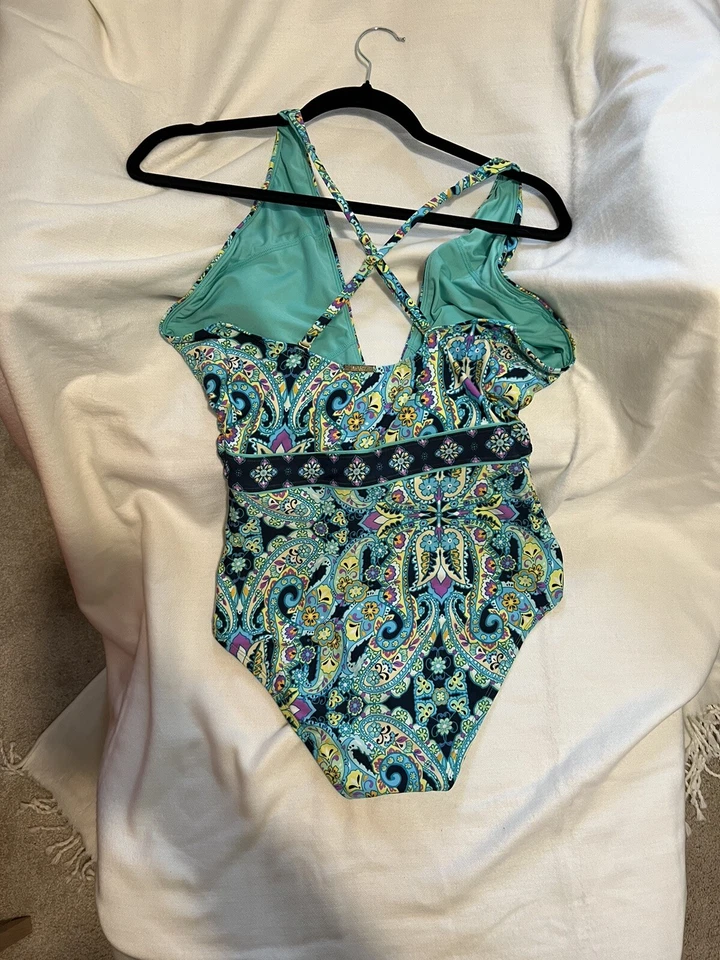 Maiô Laundry By Shelli Segal tamanho médio uma peça alças ajustáveis - Imagem 4 de 4