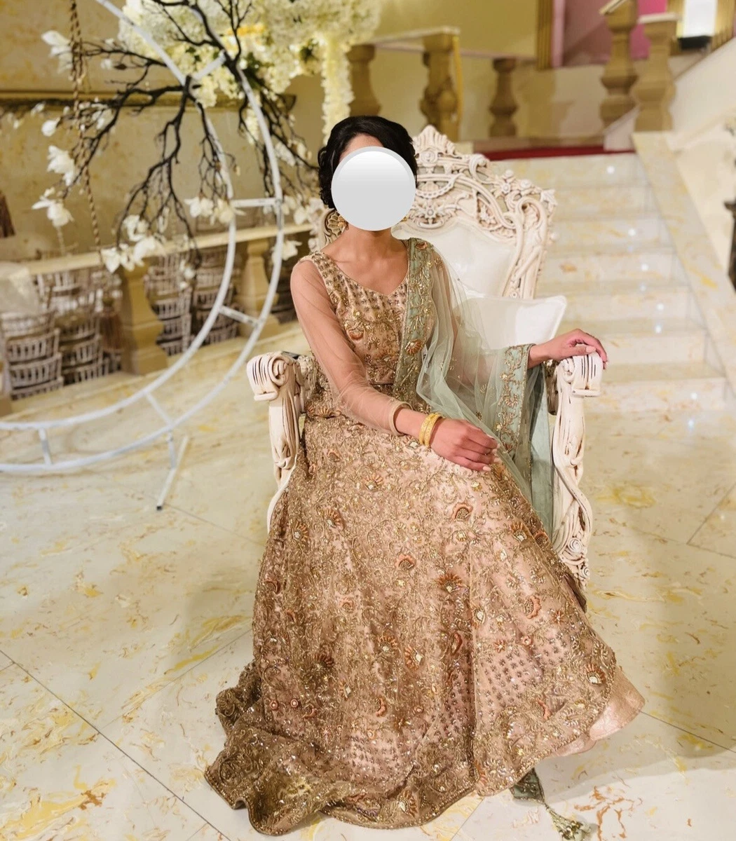 gold wedding dress pakistani Golden Bridal main image 1