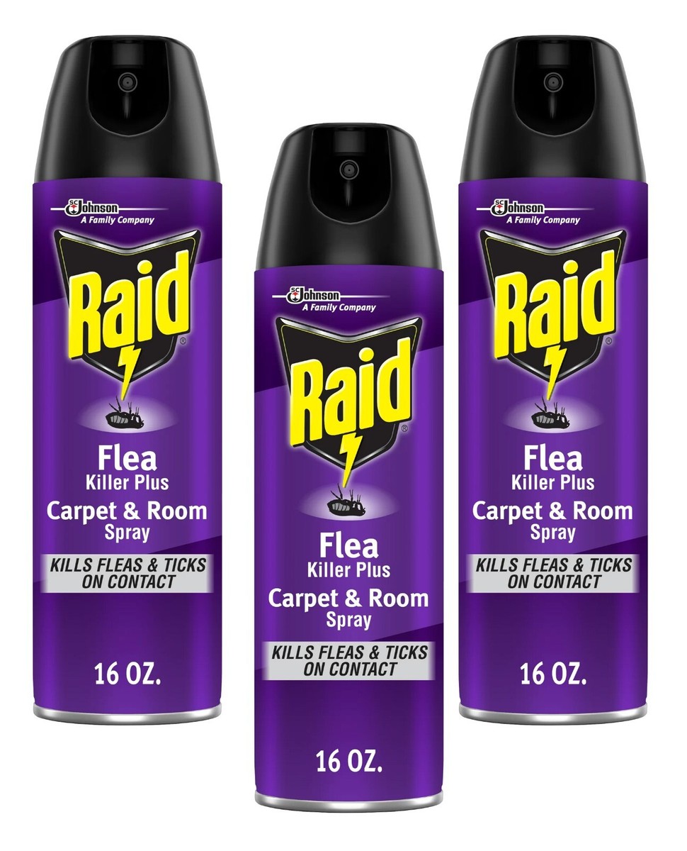 Pack Raid Flea Killer Plus Carpet Room Spray Kills Fleas Bed