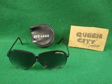 Ferrari brand folding black aviator sunglasses with zip-up leather case