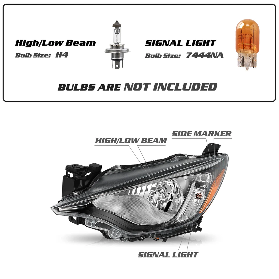 Left&Right Headlights Assembly For 2016 Scion iA 2019-2020 Toyota Yaris Headlamp Foto 2 de 4