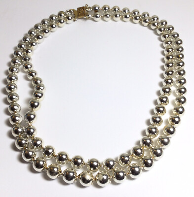 PRETTY 17  SILVERTONE 2 STRAND NECKLACE NICE LOOKING