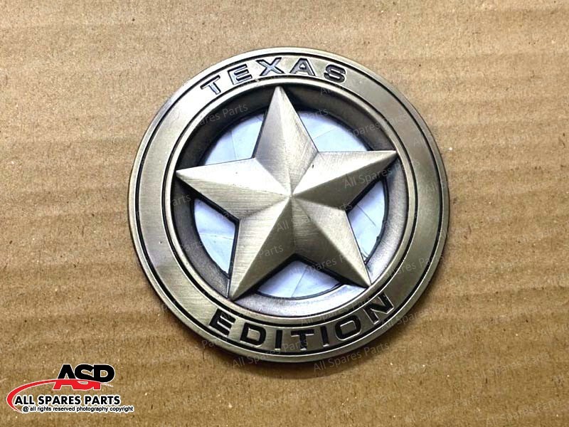 Bronze "Texas Edition" Metal Sticker Emblem Decal - 3" Diameter, Matte Finish For Truck/Car/Jeep