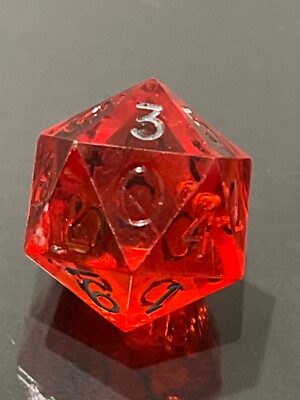 Vintage Armory cherry gem d20 rpg ad&d dice 123124@