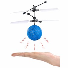 Simulus Selbstfliegender Hubschrauber-Ball mit bunter LED-Beleuchtung, blau