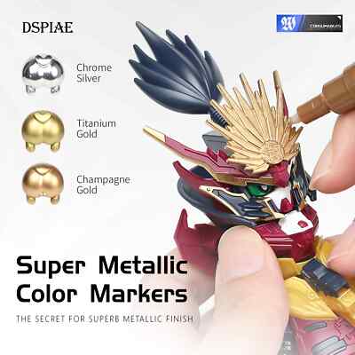 DSPIAE 3-Color Super Metallic Markers for Model Coloring DIY Hobby