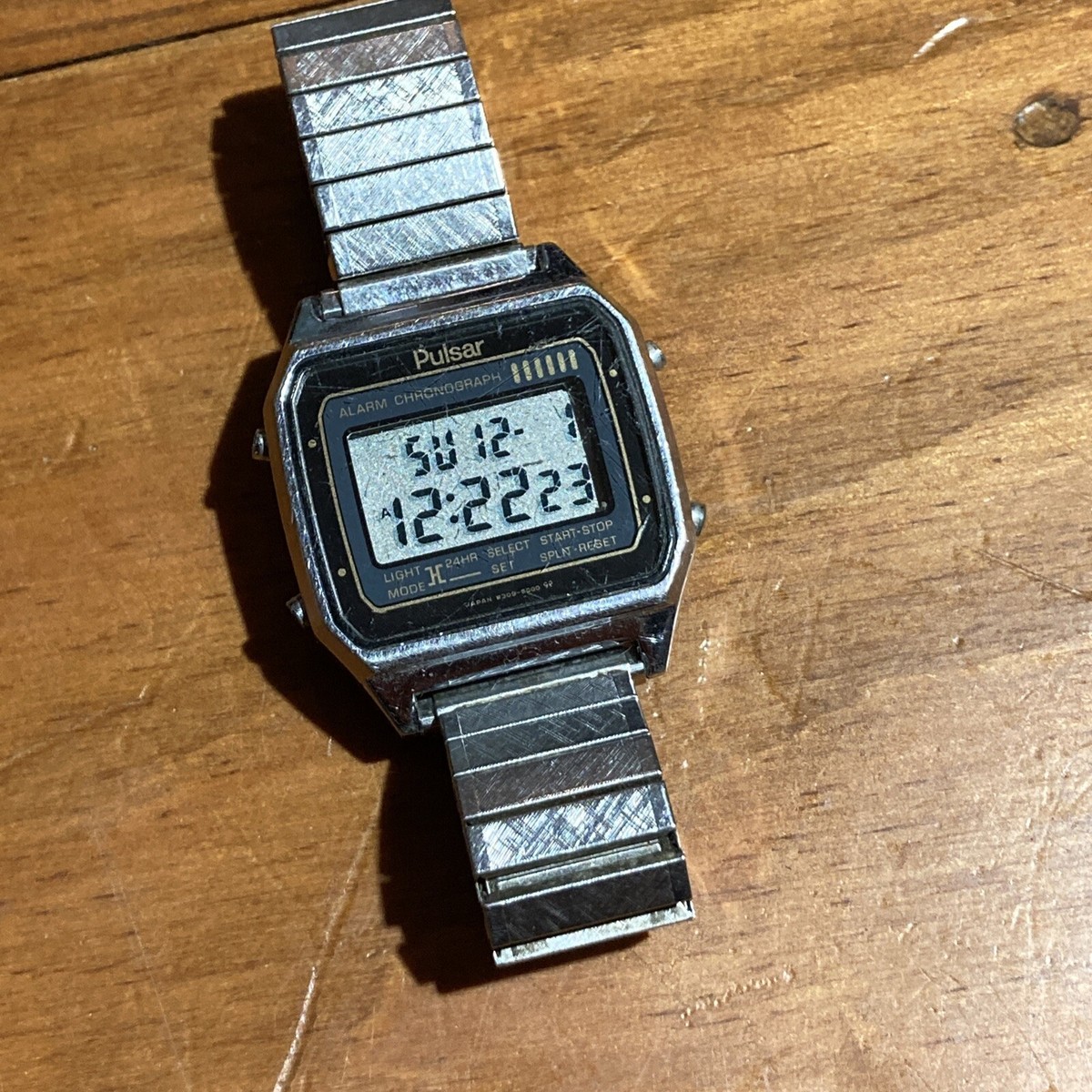 Vintage Pulsar 1980s LCD Watch W309-5009 A2 Silver Tone Works | eBay