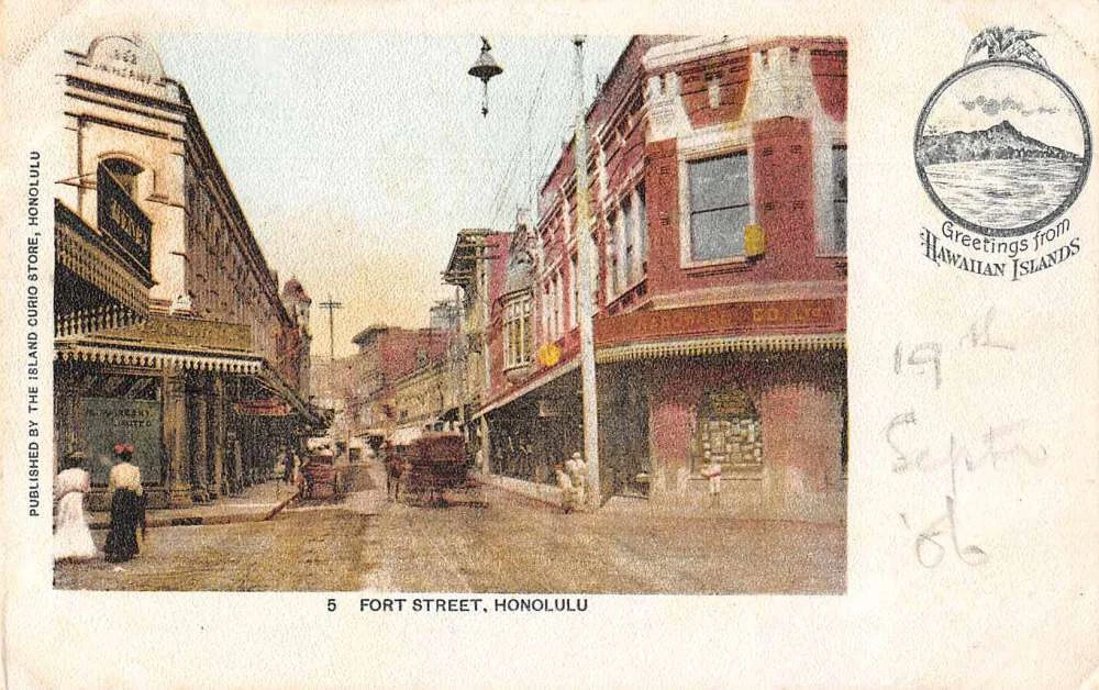 Honolulu Hawaii Fort Street Greetings Private Mail Antique Postcard J77686  | eBay
